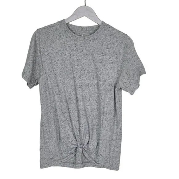 CALIA CARRIE UNDERWOOD Short Sleeve Heather Gray Twist Knot Front Tee Size Small - Picture 1 of 5